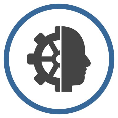 Cyborg vites düz vektör yuvarlak simge