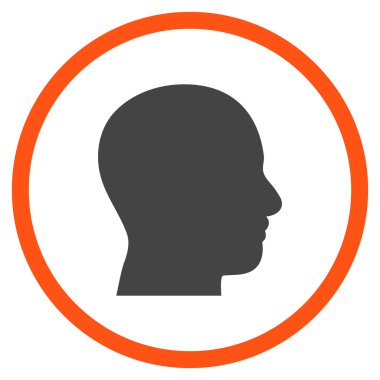 Kafa düz vektör yuvarlak simge profil