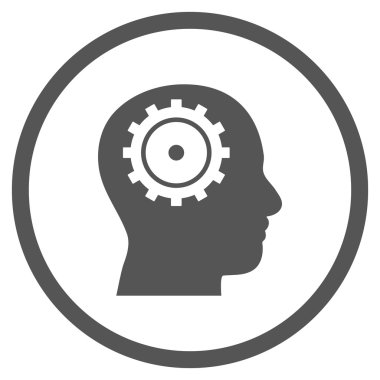 Akıl düz vektör yuvarlak simge