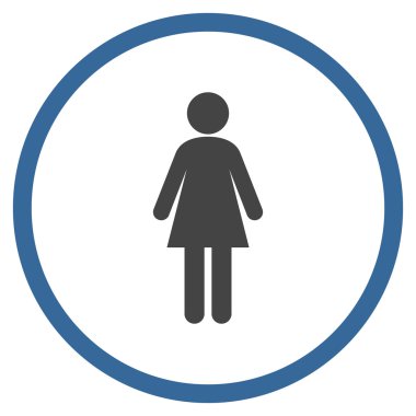 Woman Flat Vector Rounded Icon