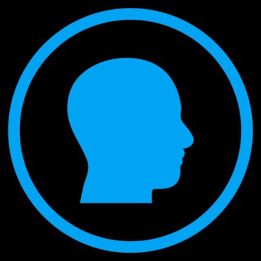 Kafa Profili Düz Yuvarlak Vektör Simgesi