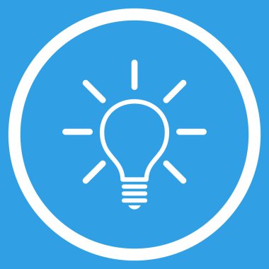 Ampul düz yuvarlak vektör simgesi