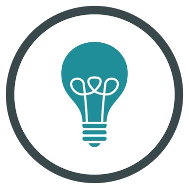 Lamba Ampul Düz Yuvarlak Vektör Simgesi