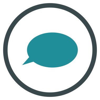 İleti Bulutu Düz Yuvarlak Vektör Simgesi