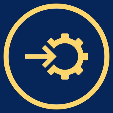 Dişli Tümleştirme Düz Yuvarlak Vektör Simgesi