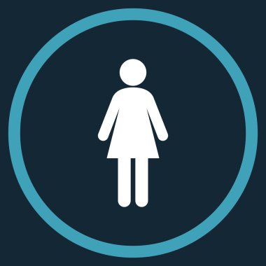 kadın düz yuvarlak vektör simgesi