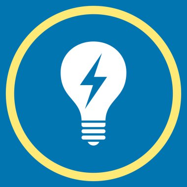 Elektrikli ampul düz yuvarlak vektör simgesi
