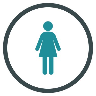 kadın düz yuvarlak vektör simgesi