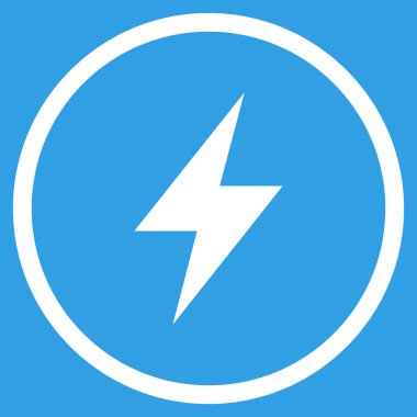 Electric Strike Düz Yuvarlak Vektör Simgesi