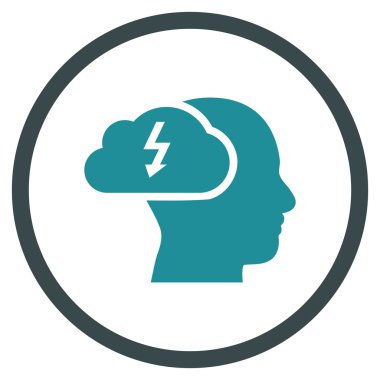 Brainstorming Düz Yuvarlak Vektör Simgesi