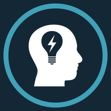 Baş Ampul Düz Yuvarlak Vektör Simgesi