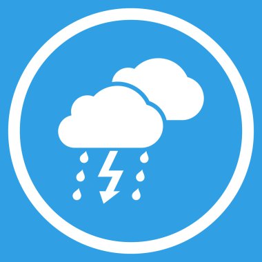 Fırtına düz yuvarlak vektör simgesi