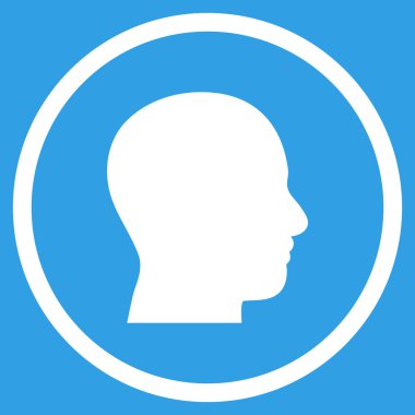 Kafa Profili Düz Yuvarlak Vektör Simgesi