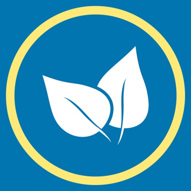 Flora Bitki Düz Yuvarlak Vektör Simgesi