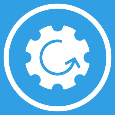 Dişli döndürme düz yuvarlak vektör simgesi