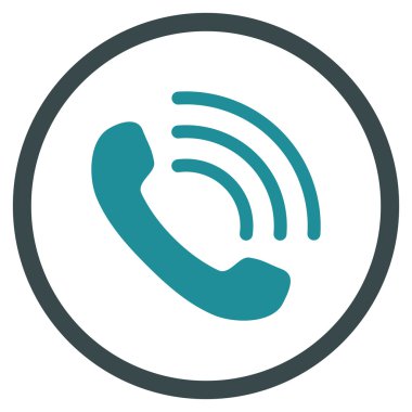 Telefon Görüşmesi Düz Yuvarlak Vektör Simgesi