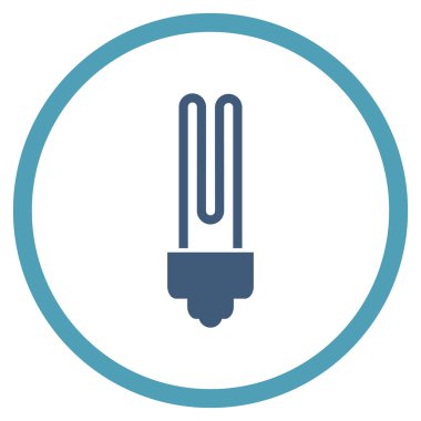 Floresan Ampul Düz Yuvarlak Vektör Simgesi