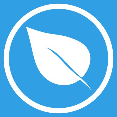 Bitki Yaprağı Düz Yuvarlak Vektör Simgesi