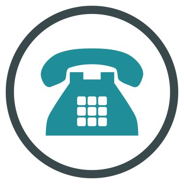 Ton Telefon Düz Yuvarlak Vektör Simgesi