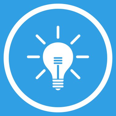 Ampul düz yuvarlak vektör simgesi