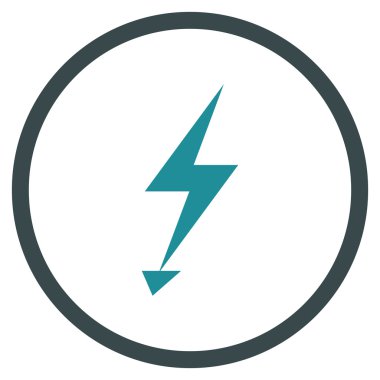 Electric Strike Düz Yuvarlak Vektör Simgesi