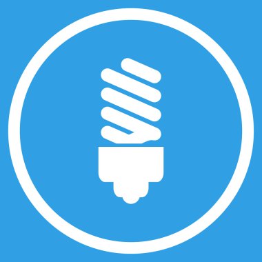 Floresan Ampul Düz Yuvarlak Vektör Simgesi