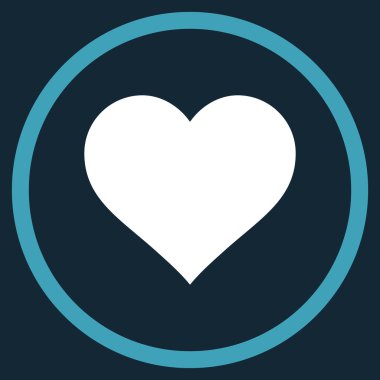 Love Heart Flat Rounded Vektör Simgesi