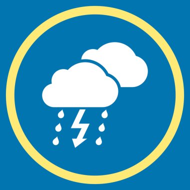 Fırtına düz yuvarlak vektör simgesi