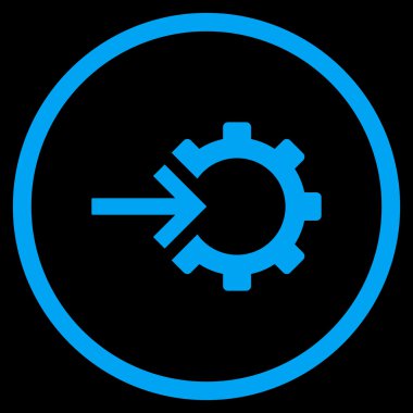 Dişli Tümleştirme Düz Yuvarlak Vektör Simgesi