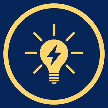 Elektrik AmpulÜ Düz Yuvarlak Vektör Simgesi