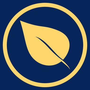 Bitki Yaprağı Düz Yuvarlak Vektör Simgesi