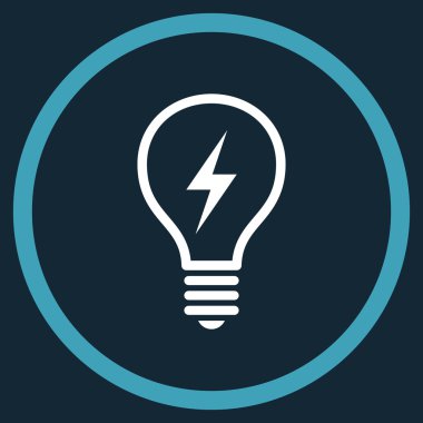 Elektrikli ampul düz yuvarlak vektör simgesi