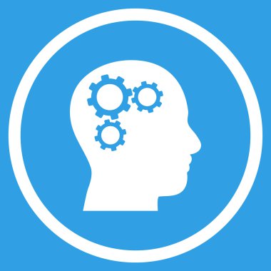 Beyin Dişlileri Düz Yuvarlak Vektör Simgesi