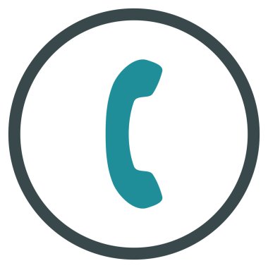 Telefon alıcı düz yuvarlak vektör simgesi