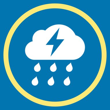 Fırtına düz yuvarlak vektör simgesi