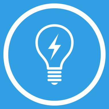 Elektrikli ampul düz yuvarlak vektör simgesi