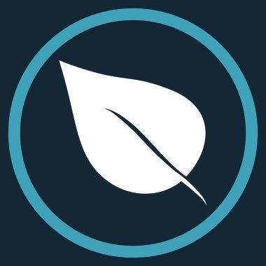 Bitki Yaprağı Düz Yuvarlak Vektör Simgesi