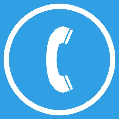 Telefon alıcı düz yuvarlak vektör simgesi