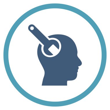 Beyin Aracı Düz Yuvarlak Vektör Simgesi