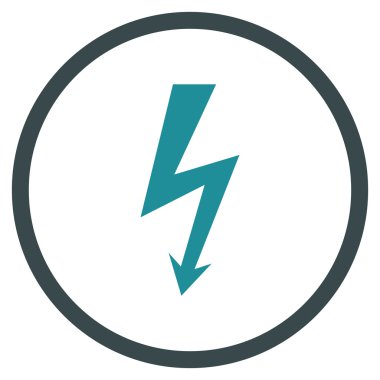 Yüksek Gerilim Düz Yuvarlak Vektör Simgesi