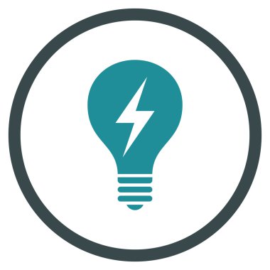 Elektrikli ampul düz yuvarlak vektör simgesi