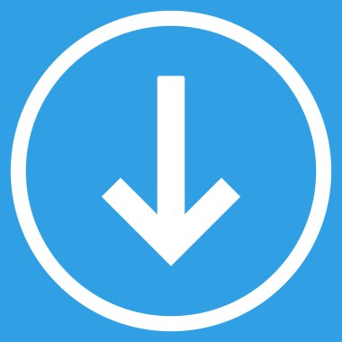 Aşağı Ok Düz Yuvarlak Vektör Simgesi