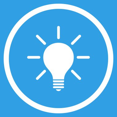 Ampul düz yuvarlak vektör simgesi