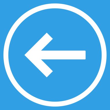 Sol Ok Düz Yuvarlak Vektör Simgesi