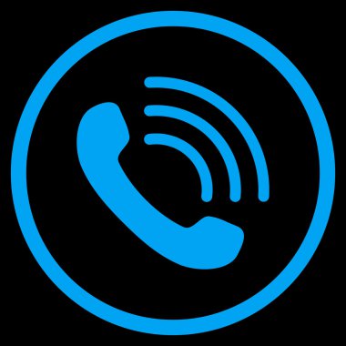 Telefon Görüşmesi Düz Yuvarlak Vektör Simgesi