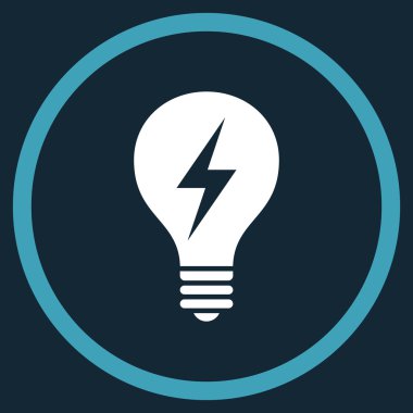 Elektrikli ampul düz yuvarlak vektör simgesi