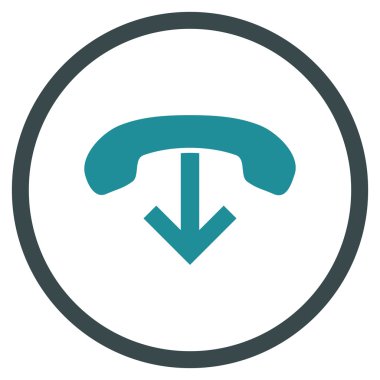 Telefon Hang Up Düz Yuvarlak Vektör Simgesi