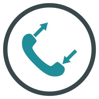 Telefon Konuşma Düz Yuvarlak Vektör Simgesi