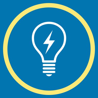 Elektrikli ampul düz yuvarlak vektör simgesi