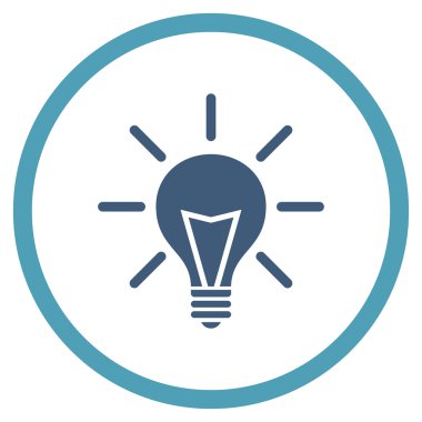 Elektrik Işık Düz Yuvarlak Vektör Simgesi